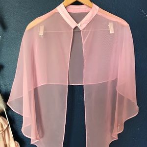 Pink sheer cape